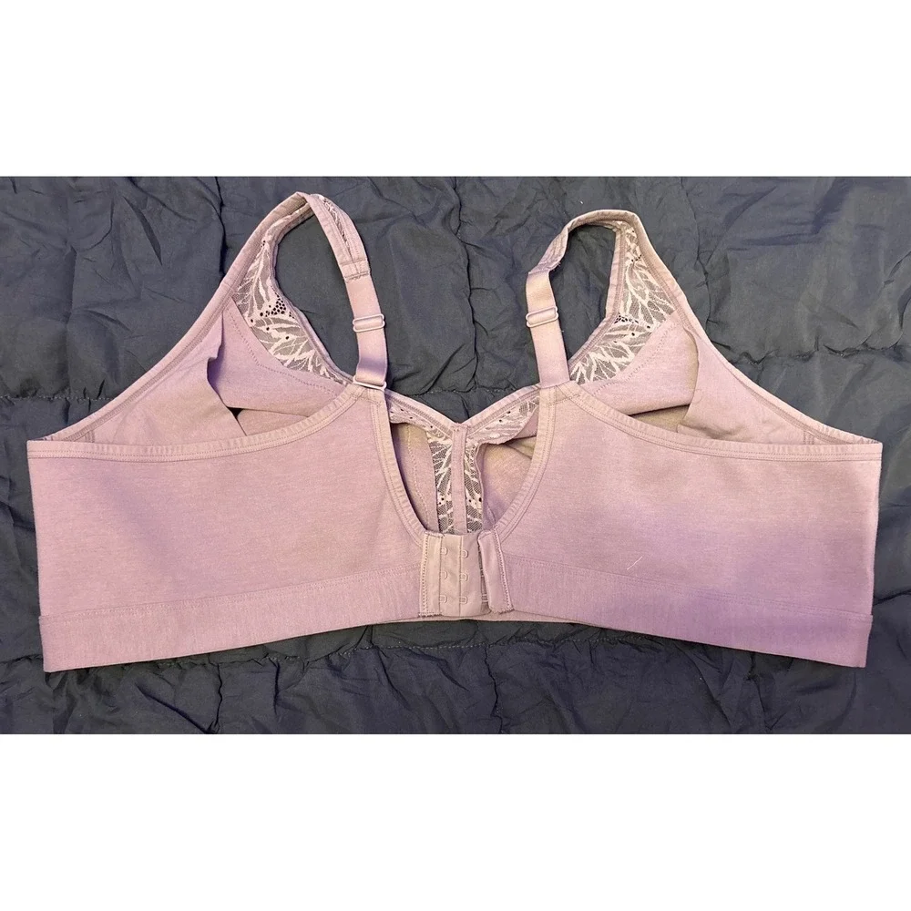 NEW Auden Womens Dark Lavender Lace‎ Unlined Wirefree Full Figure Bra, 46C
